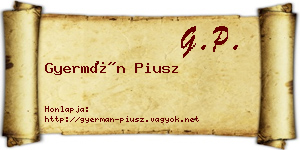 Gyermán Piusz névjegykártya